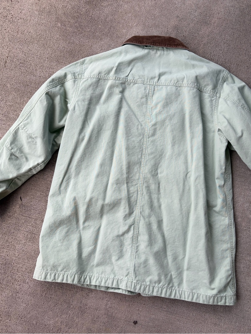Vintage 90s LLbean pistachio mint light green chore jacket barn coat corduroy - Picture 4 of 9